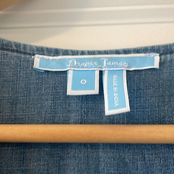 $138  Draper James Chambray Denim Wrap Style Long Maxi Dress Size 0 - Picture 3 of 3